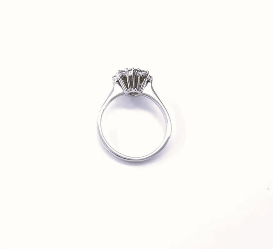 Bague 58 Bague marguerite en or blanc 18K et diamants 58 Facettes Bag.marg-1680