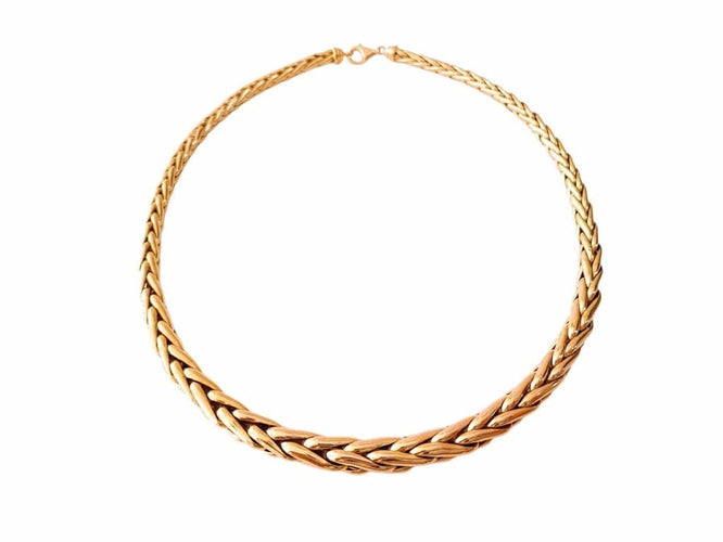 Collier Collier maille palmier en chute en or jaune 18K 58 Facettes COL.PALM-484.6