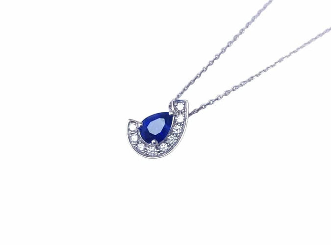 Pendentif Pendentif design en or blanc 18K avec saphir et diamants 58 Facettes Pdf.Sap.P.Design