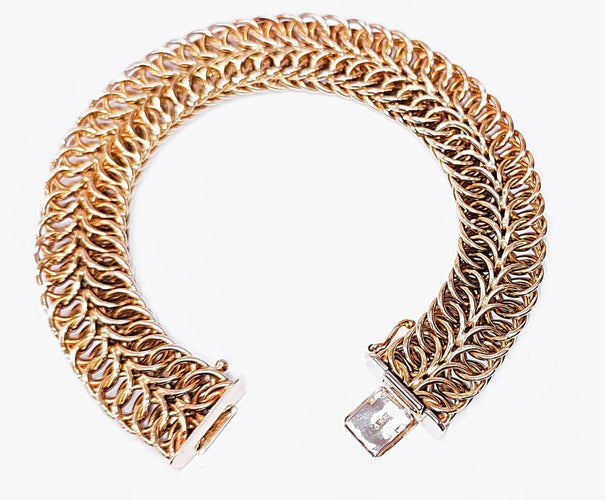 Bracelet Bracelet en or jaune 18 carats, maille anneaux entrelacés 58 Facettes BRA.sponge.263