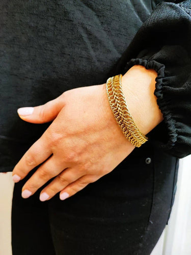 Bracelet Bracelet en or jaune 18 carats, maille anneaux entrelacés 58 Facettes BRA.sponge.263