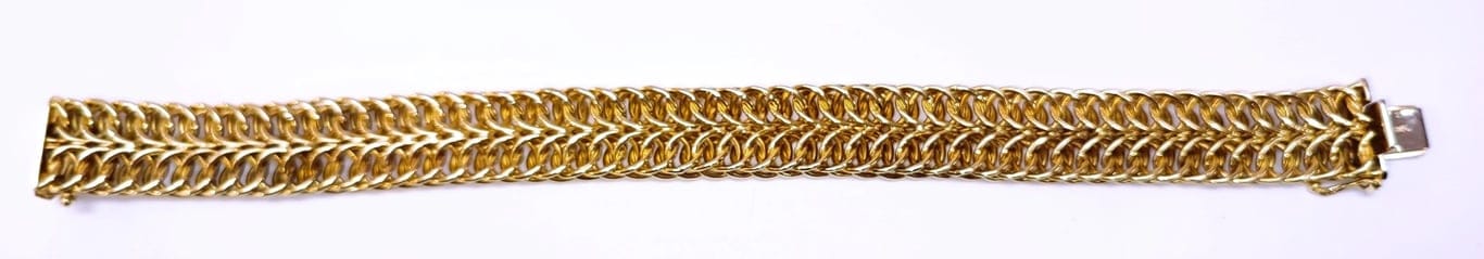 Bracelet Bracelet en or jaune 18 carats, maille anneaux entrelacés 58 Facettes BRA.sponge.263