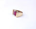 Bague 51 Bague tank en or jaune 18K sertie d’un rubis synthétique 58 Facettes Ba.Tank.RuSy1725