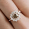 Bague 51 GEMMYO Lefkos - Bague marguerite en or rose 750, diamants 58 Facettes GYO.1722/2
