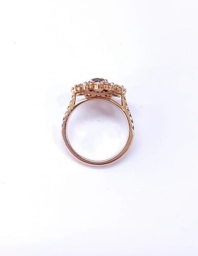 Bague 51 GEMMYO Lefkos - Bague marguerite en or rose 750, diamants 58 Facettes GYO.1722/2
