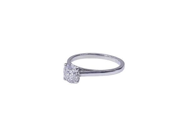 Bague 51.5 De Beers - Bague solitaire en platine avec diamant 1 carat 58 Facettes DEBEERS.1722