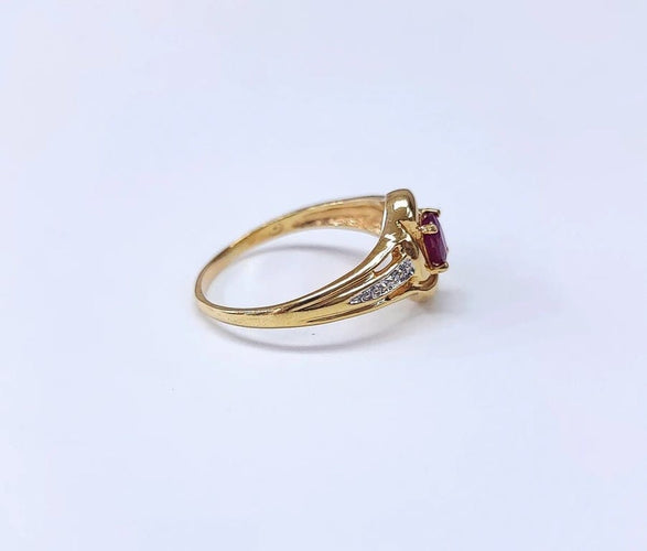 Bague 59 Bague jonc en or jaune 18K avec rubis et diamants 58 Facettes Bag.jonc.R-1801