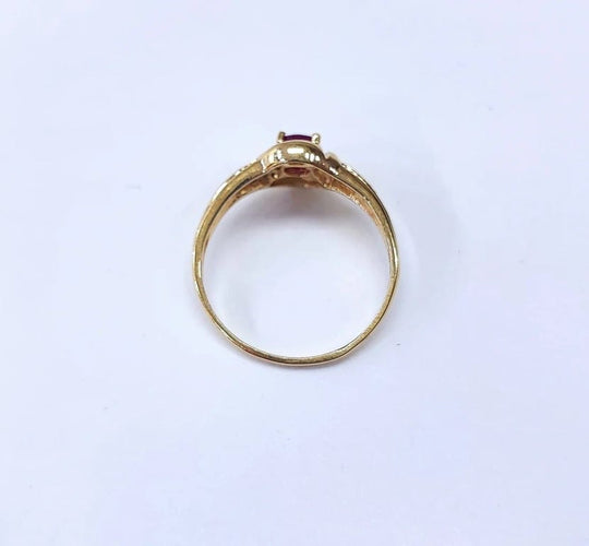 Bague 59 Bague jonc en or jaune 18K avec rubis et diamants 58 Facettes Bag.jonc.R-1801