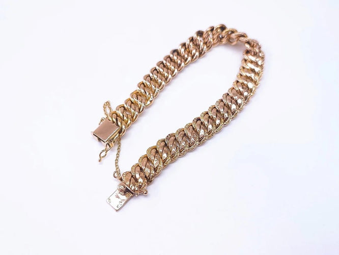 Bracelet Bracelet maille américaine en or jaune 18K 58 Facettes BRAC.US-1810.8