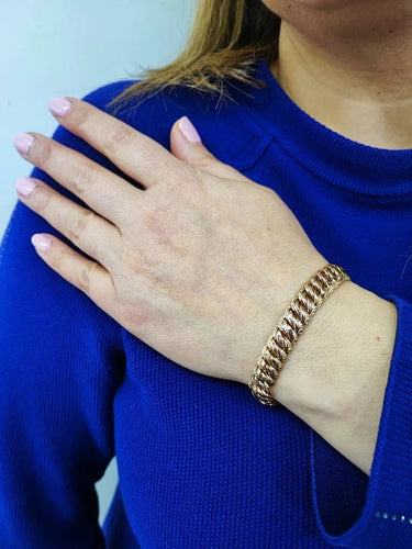 Bracelet Bracelet maille américaine en or jaune 18K 58 Facettes BRAC.US-1810.8
