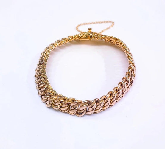 Bracelet Bracelet maille américaine en or jaune 18K 58 Facettes BRAC.US-1810.8