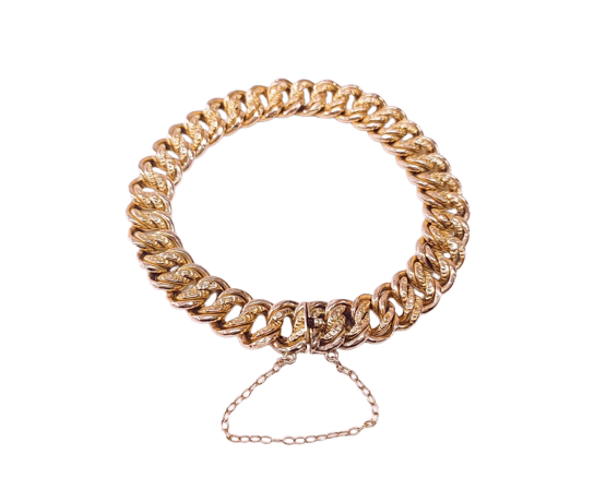 Bracelet Bracelet maille américaine en or jaune 18K 58 Facettes BRAC.US.1810.7