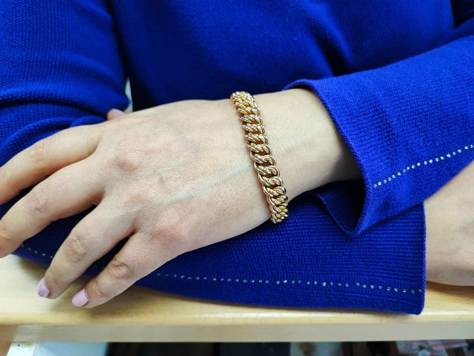 Bracelet Bracelet maille américaine en or jaune 18K 58 Facettes BRAC.US.1810.7