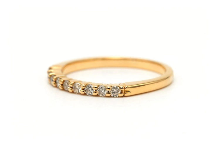 Bague 51 Alliance demi-américaine en or jaune 18 carats et diamants 58 Facettes 23232