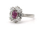 Bague 54 Bague contemporaine en or blanc sertie d’un saphir rose et diamants 58 Facettes 23282