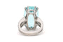 Bague 55 Bague contemporaine en or blanc 18 carats sertie d’une aigue-marine 58 Facettes 23246