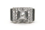 Bague 55 Bague Art déco sertie de diamants taille rose en or blanc 18 ct 58 Facettes 23293