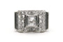 Bague 55 Bague Art déco sertie de diamants taille rose en or blanc 18 ct 58 Facettes 23293