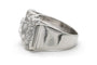 Bague 55 Bague Art déco sertie de diamants taille rose en or blanc 18 ct 58 Facettes 23293