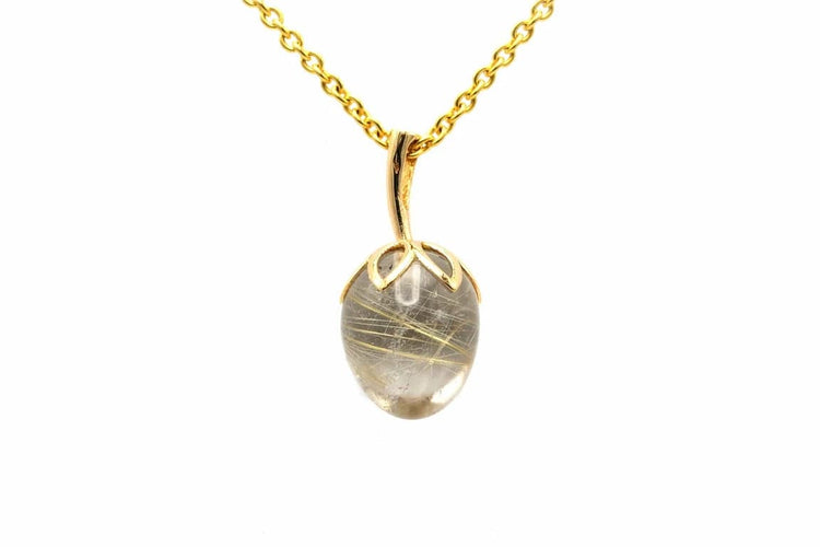 Pendentif Pendentif - Quartz rutilé en or jaune 18 carats 58 Facettes B796