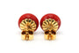 Boucles d'oreilles Art Déco - Boucles d’oreilles en or jaune 18 carats et corail 58 Facettes B798