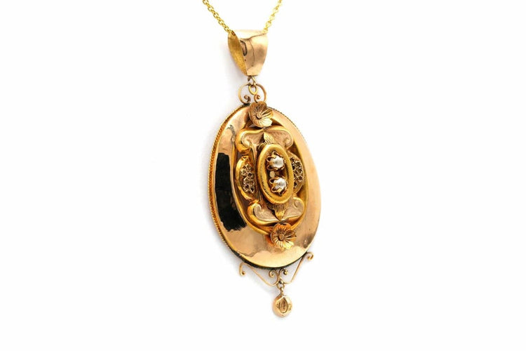 Pendentif Napoléon III - Pendentif en or jaune 18 carats et perles 58 Facettes 23350