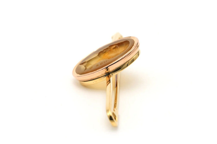 Broche Broche Napoléon III - Intaille sur agate en or jaune 18 carats 58 Facettes 23328