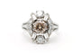 Bague 57 Bague années 70 en or blanc 18 carats et diamants 2,39 ct 58 Facettes 23168