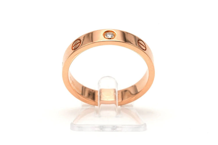 Bague 56 Cartier Love - Bague en or rose 18 carats et diamant brillant 58 Facettes 23266