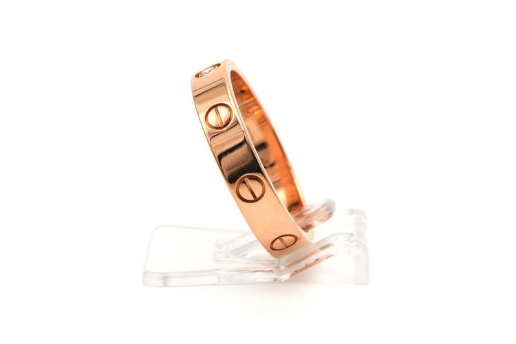 Bague 56 Cartier Love - Bague en or rose 18 carats et diamant brillant 58 Facettes 23266