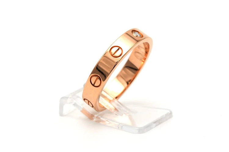Bague 56 Cartier Love - Bague en or rose 18 carats et diamant brillant 58 Facettes 23266