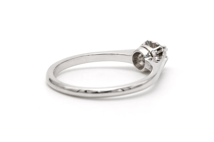 Bague 54 Art Déco - Bague en or blanc 18 carats et diamant taille brillant 58 Facettes 23336