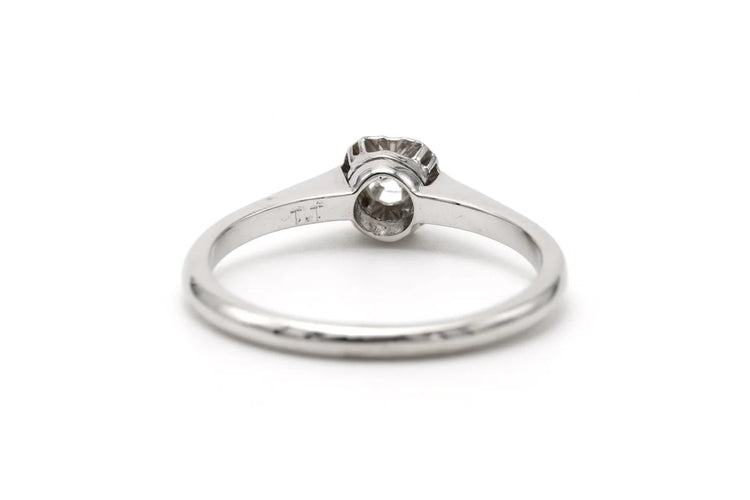 Bague 54 Art Déco - Bague en or blanc 18 carats et diamant taille brillant 58 Facettes 23336