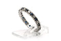 Bague 51 Bague contemporaine en or blanc 18 carats, saphirs et diamants 58 Facettes 23407
