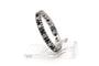 Bague 51 Bague contemporaine en or blanc 18 carats, saphirs et diamants 58 Facettes 23407