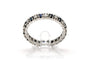 Bague 51 Bague contemporaine en or blanc 18 carats, saphirs et diamants 58 Facettes 23407