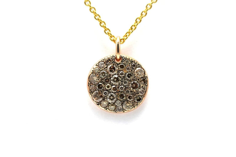 Pendentif Pomellato - Pendentif contemporain en or rose 18 carats et diamants cognac 58 Facettes DEP-BLAN