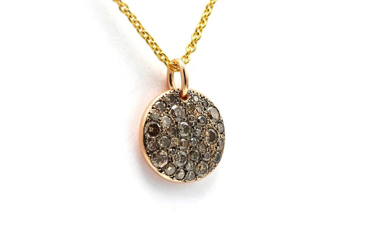 Pendentif Pomellato - Pendentif contemporain en or rose 18 carats et diamants cognac 58 Facettes DEP-BLAN