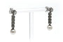 Boucles d'oreilles Art Déco - Boucles d’oreilles en or blanc 18 carats, perles et diamants taille rose 58 Facettes B808