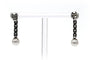 Boucles d'oreilles Art Déco - Boucles d’oreilles en or blanc 18 carats, perles et diamants taille rose 58 Facettes B808