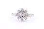 Bague 54 Bague années 70 en or blanc 18 carats et diamants taille brillant 58 Facettes B403