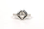 Bague 53 Bague Art déco en or blanc 18 carats sertie d’un diamant taille rose 58 Facettes B446