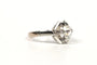 Bague 53 Bague Art déco en or blanc 18 carats sertie d’un diamant taille rose 58 Facettes B446