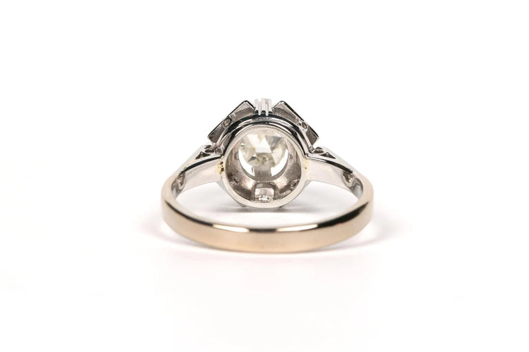 Bague 53 Bague Art déco en or blanc 18 carats sertie d’un diamant taille rose 58 Facettes B446