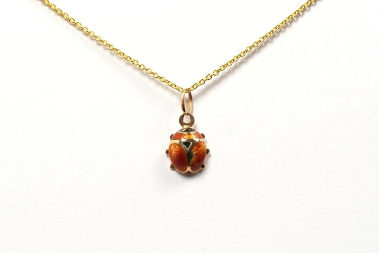Pendentif Pendentif années 70 en or jaune 18 carats et émail 58 Facettes 21640