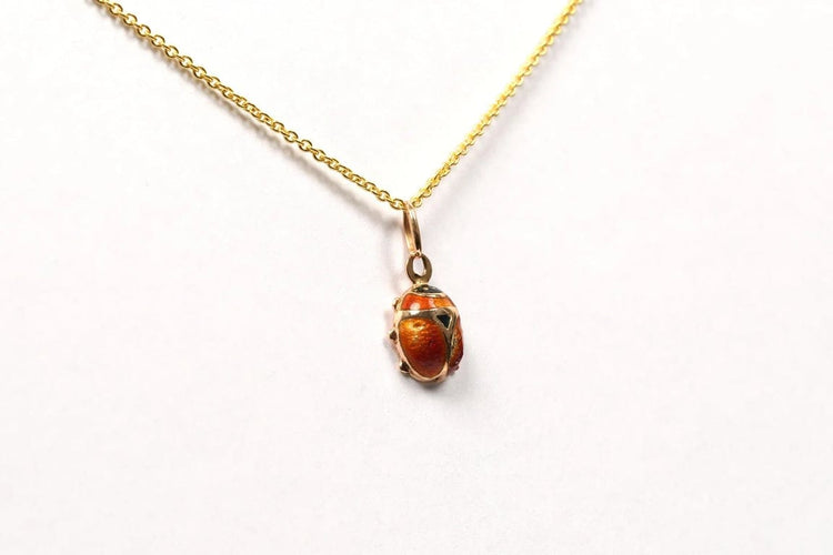 Pendentif Pendentif années 70 en or jaune 18 carats et émail 58 Facettes 21640