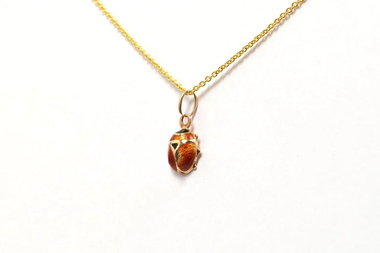 Pendentif Pendentif années 70 en or jaune 18 carats et émail 58 Facettes 21640