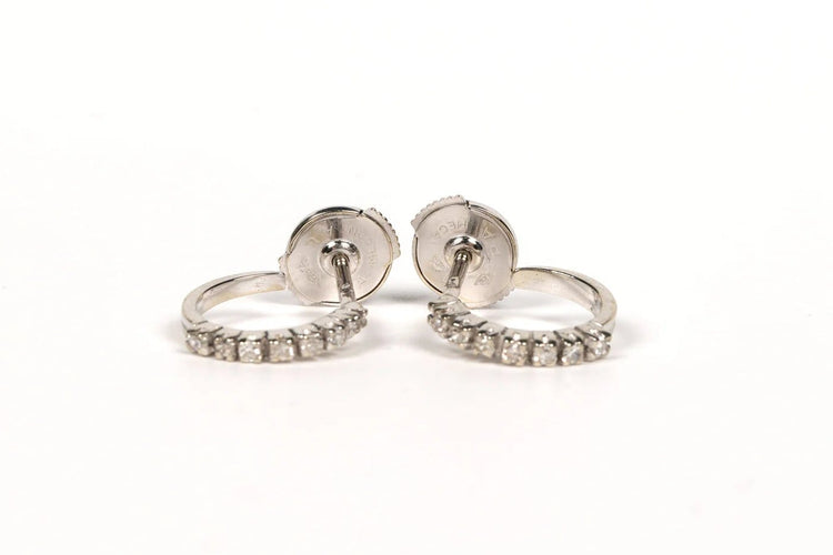 Boucles d'oreilles Boucles d'oreilles contemporaines en or blanc 18 carats et diamants 58 Facettes 21639