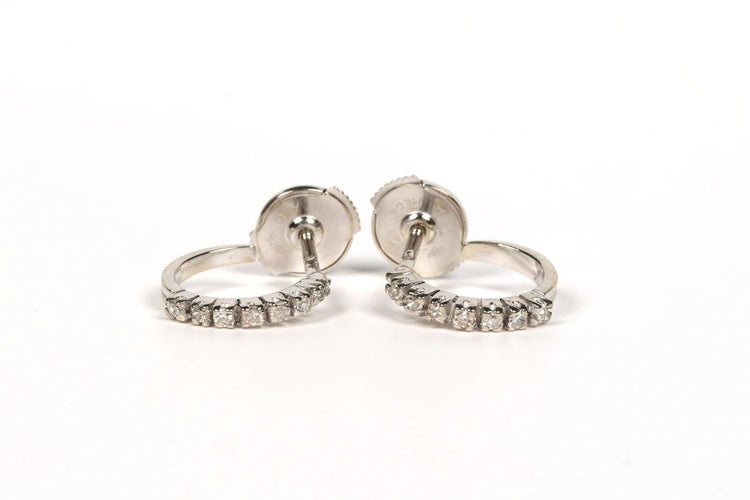Boucles d'oreilles Boucles d'oreilles contemporaines en or blanc 18 carats et diamants 58 Facettes 21639