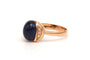 Bague 56 Bague en or jaune 18 carats avec saphir et diamants 58 Facettes 19879